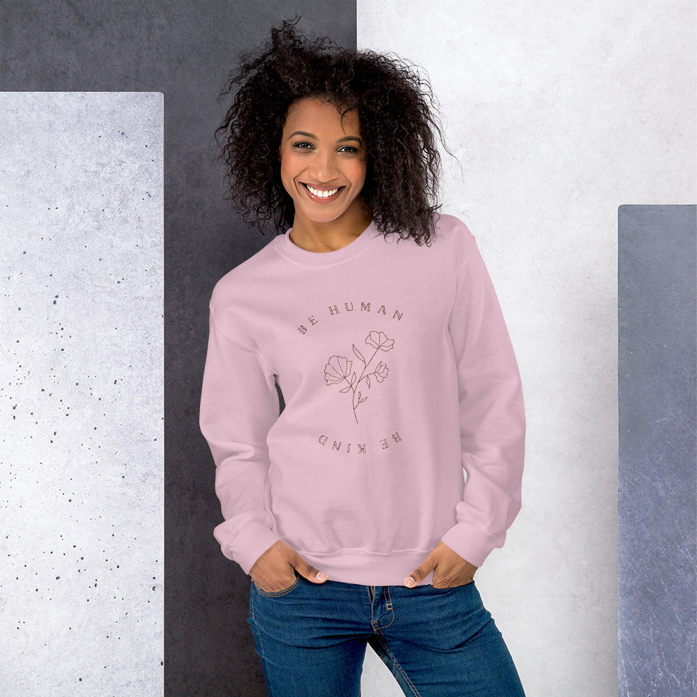 Women's 'Be Human, Be Kind' Floral Sweatshirt