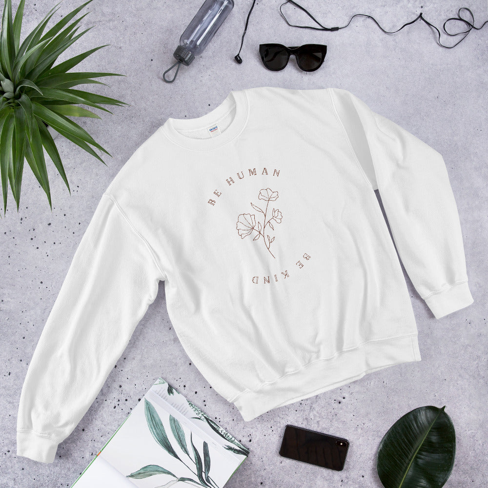 Women's 'Be Human, Be Kind' Floral Sweatshirt