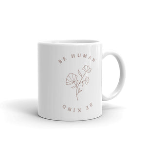 'Be Human, Be Kind' Floral Mug